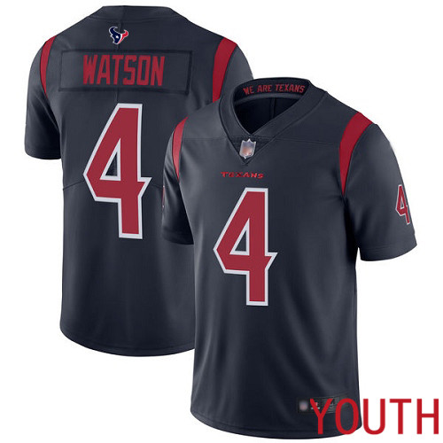 Houston Texans Limited Navy Blue Youth Deshaun Watson Jersey NFL Football 4 Rush Vapor Untouchable